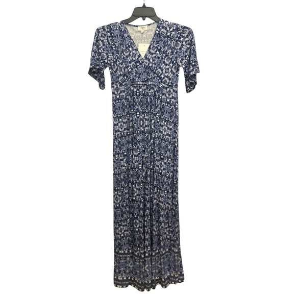 Seraphine Mediterranean Blue Maternity And Nursing Dress Size XS Wrap Front NWT - Picture 2 of 8